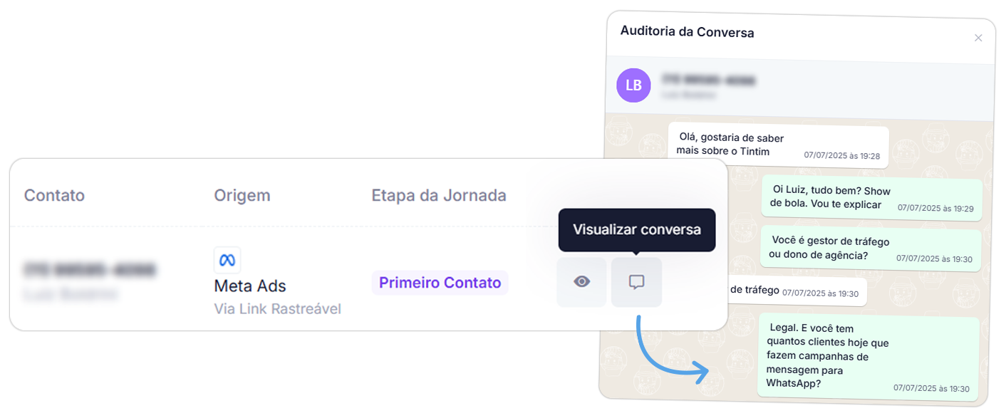 Acesse as conversas do time comercial